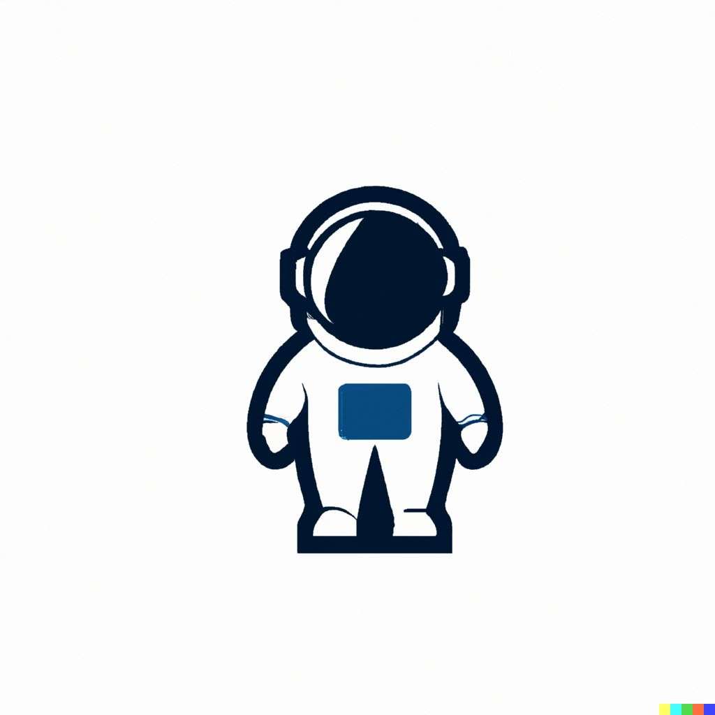 an astronaut, iconic logo symbol